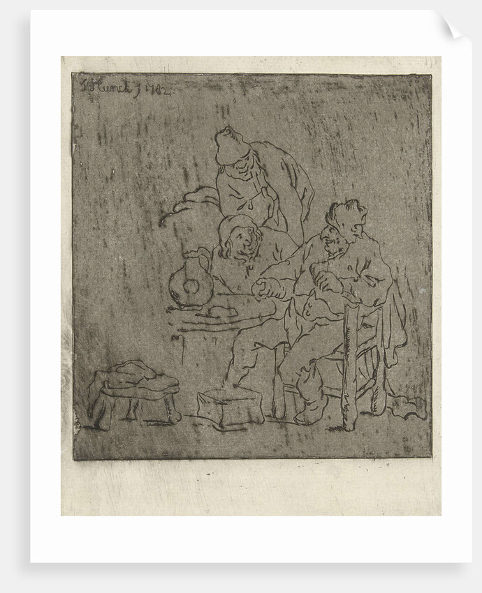 Three men around a table by Jabes Heenck