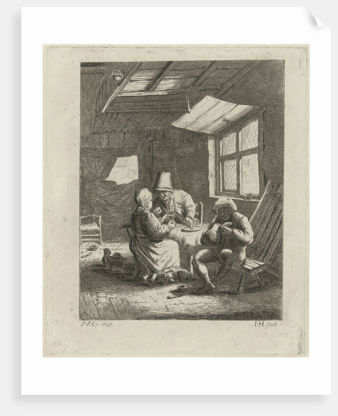 Peasant interior (first version) by Jabes Heenck
