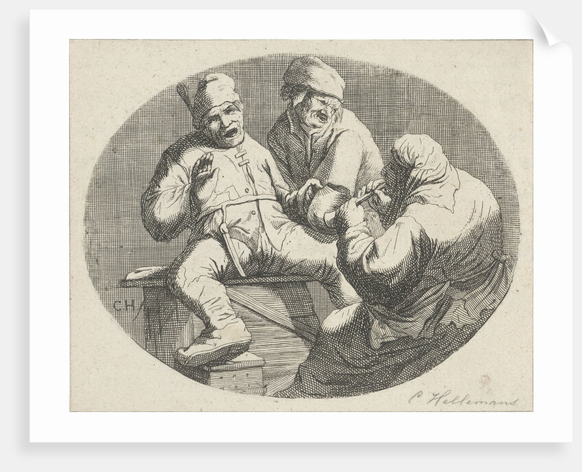 Merry peasant party by Cornelis A. Hellemans