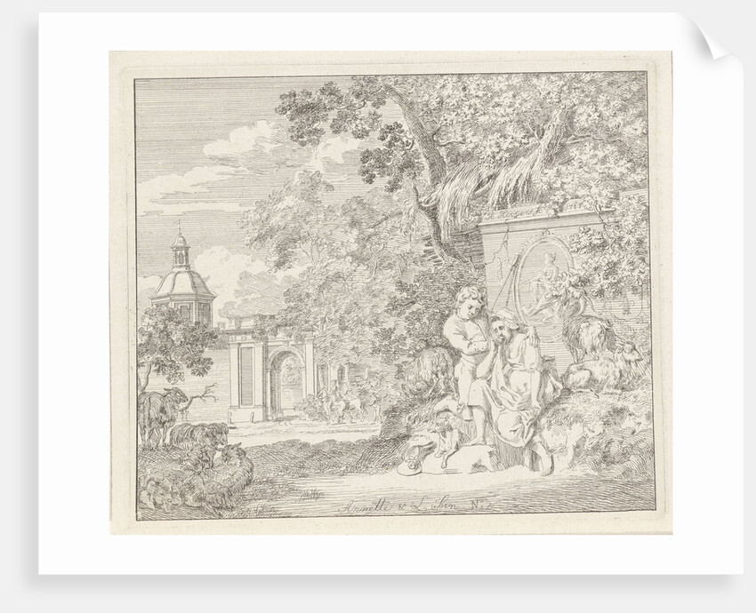 Couple at a classical monument and a gate by Henry Hoogers