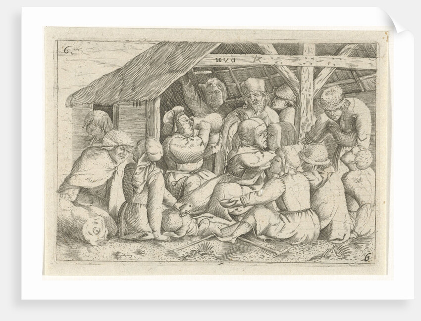 Beggars with a meal in a hut by Cornelis Massijs