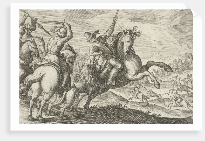 Lion Hunt, Egbert Jansz., Antonio Tempesta by Johann Theodor and Johann Israel de Bry