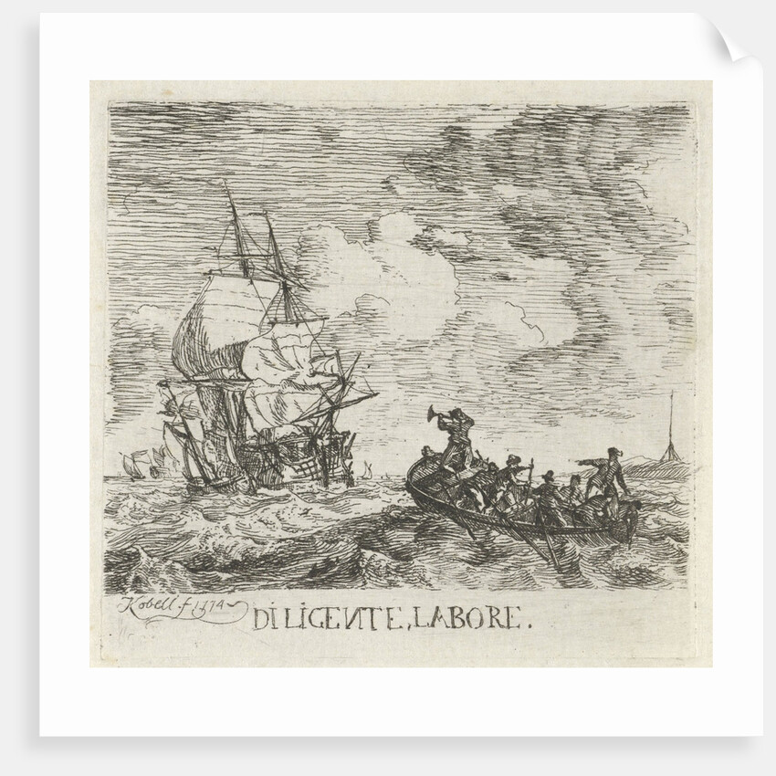 Stormy water with various boats by Hendrik Kobell