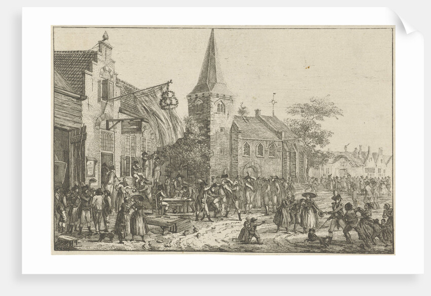 Figures at a tavern by Dirk Langendijk