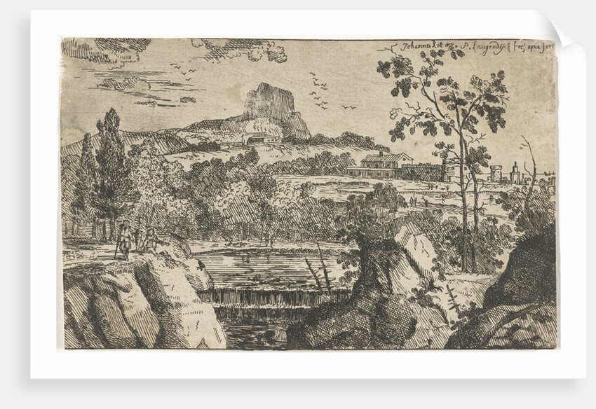 Mountainous Landscape with Waterfall by Pieter Langendijk