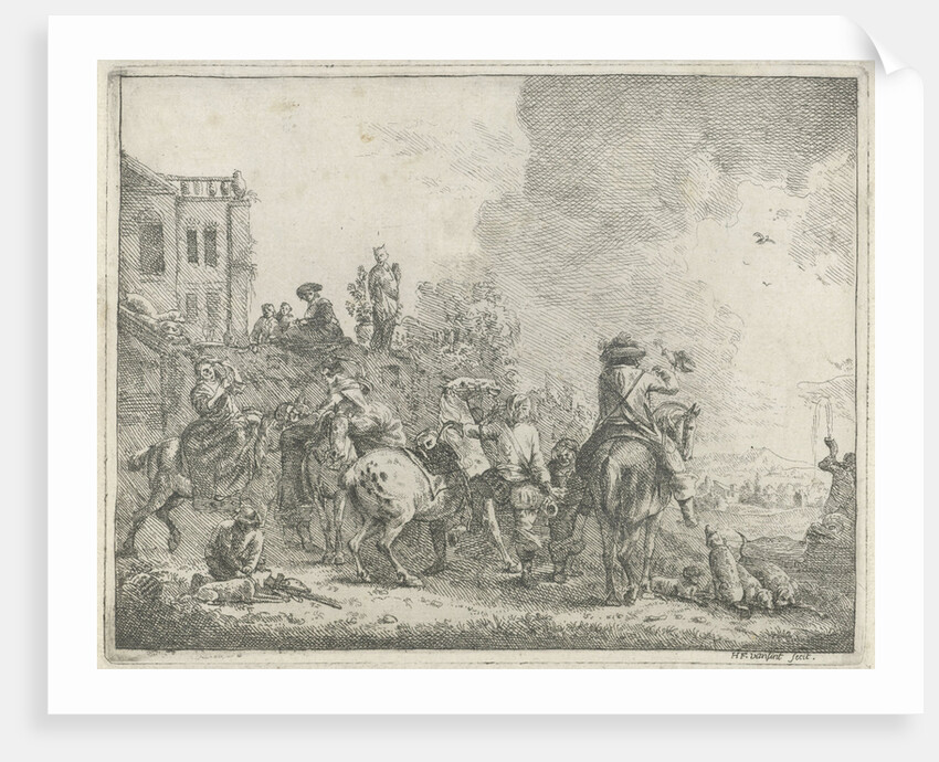 Falconry by Hendrik Frans van Lint