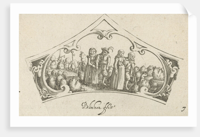 Women accompany drunken men by Claes Jansz. Visscher II