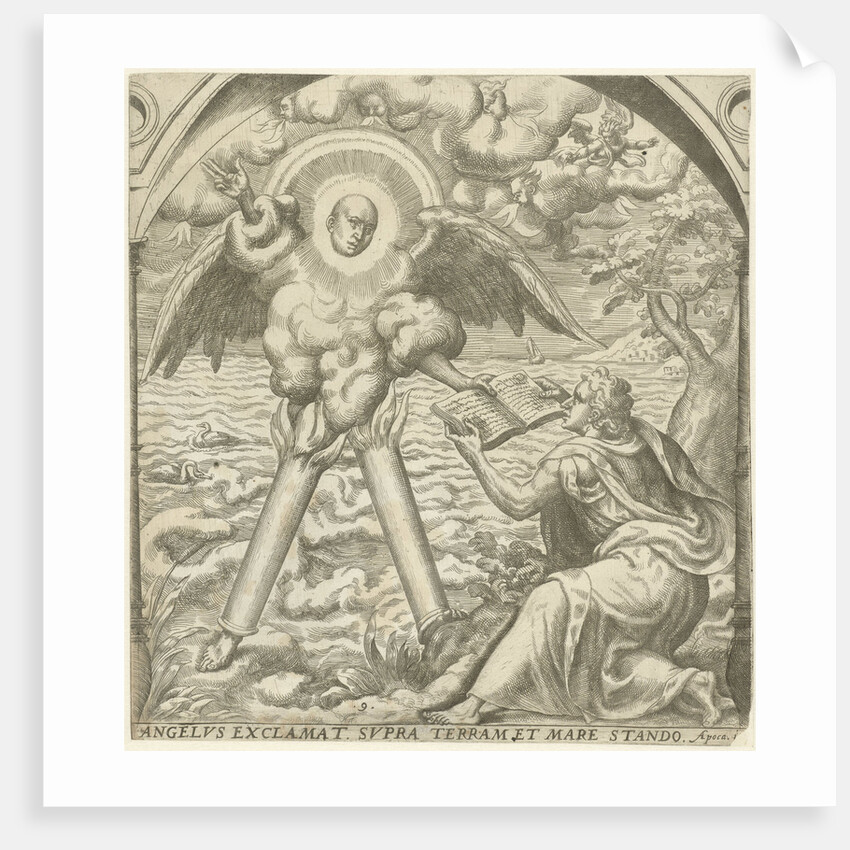 John receives the sacred writings of an angel by Gerard P. Groenning