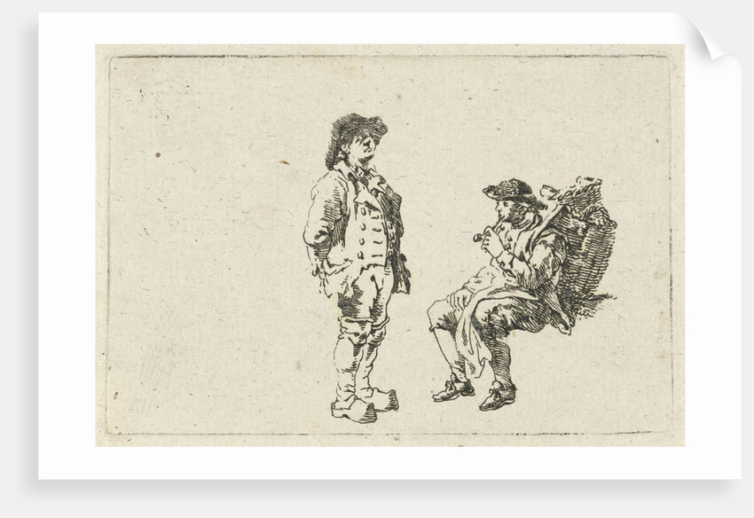Farmer and pipe smoking man by François Joseph Pfeiffer II