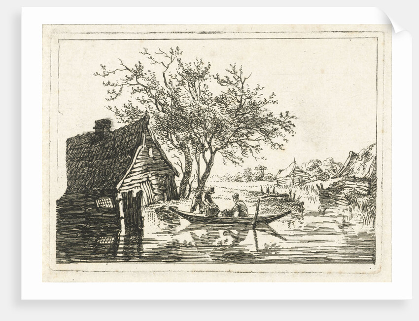 River Landscape with farm by François Joseph Pfeiffer II