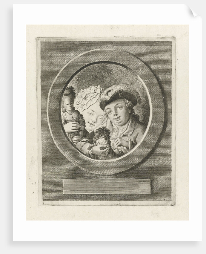 Portrait of the children of Mr. Neccair. The girl with a doll and the boy with a dog by Theodorus de Roode