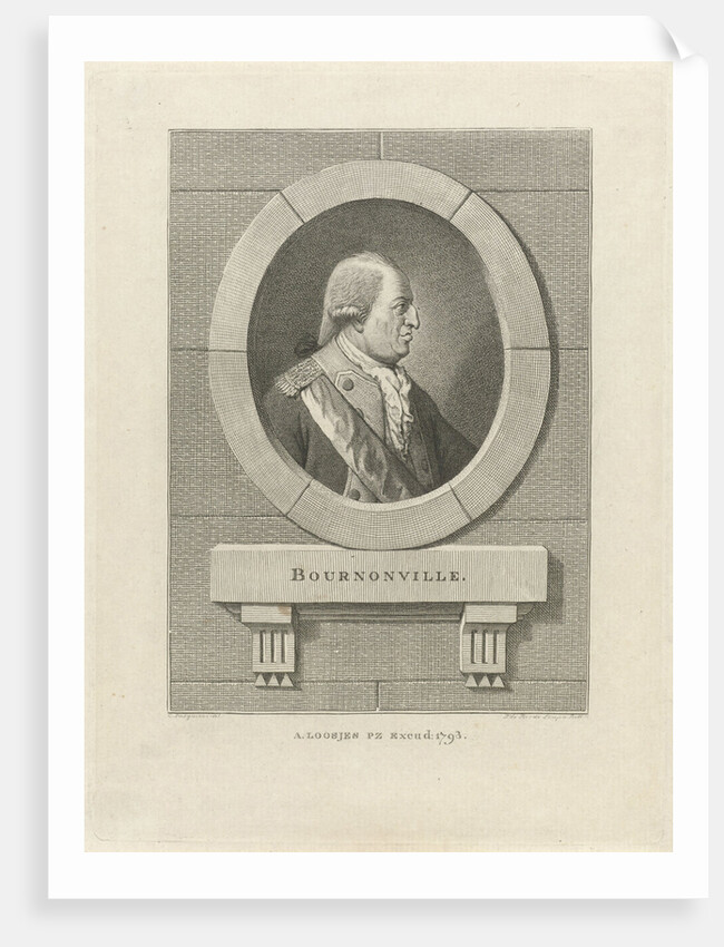 Portrait of French General Bournonville by Adriaan Pietersz. Loosjes