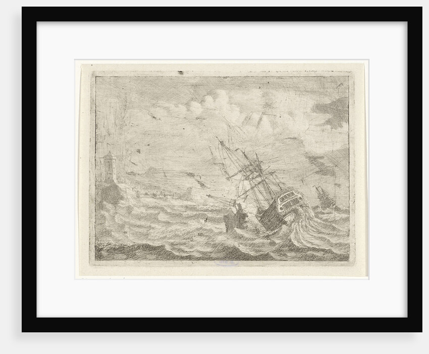 Seascape with ship in distress by Adam Silo