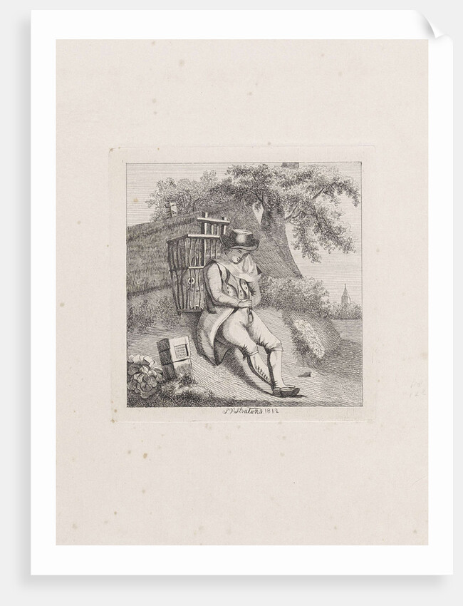 Resting peddler by J. van Strieland