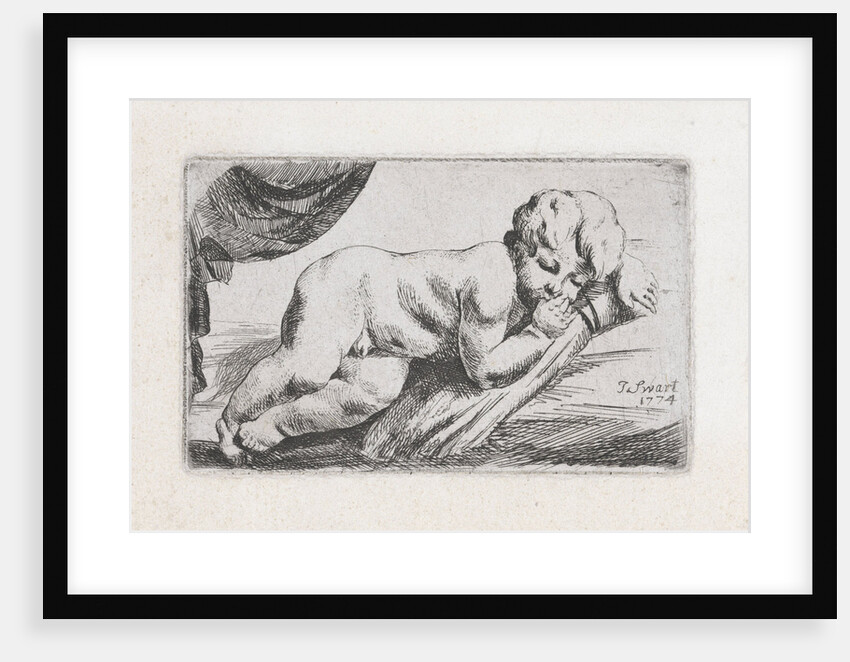 Reclining nude child by Jan Swart