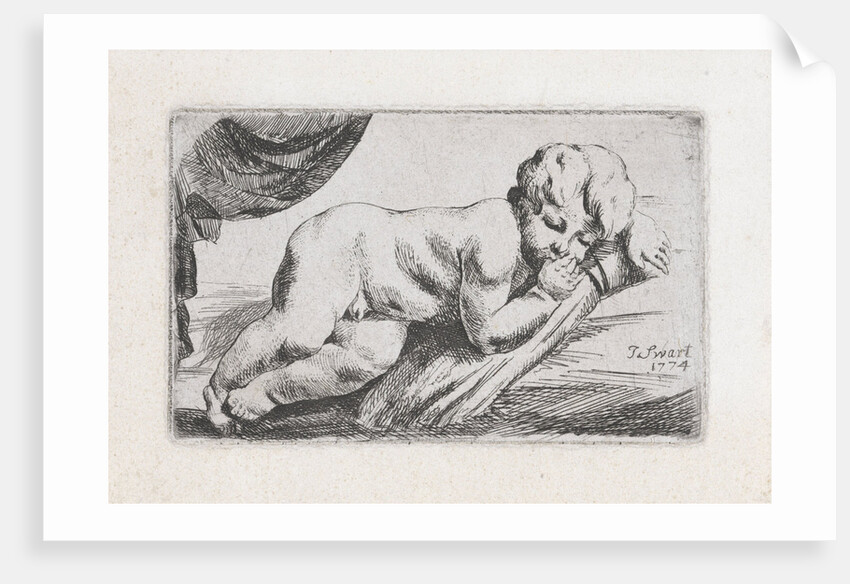 Reclining nude child by Jan Swart