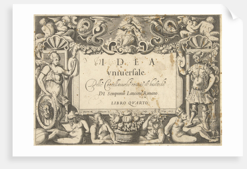 Title page for Idea universale della Cancellaresche corsive et Bastarde by Martin van Buyten
