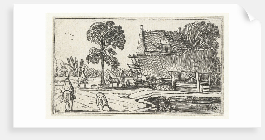 Horseman on path along a farm by Claes Jansz. Visscher II