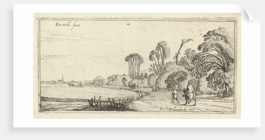 Hikers on a road at Hillegom by Esaias van de Velde