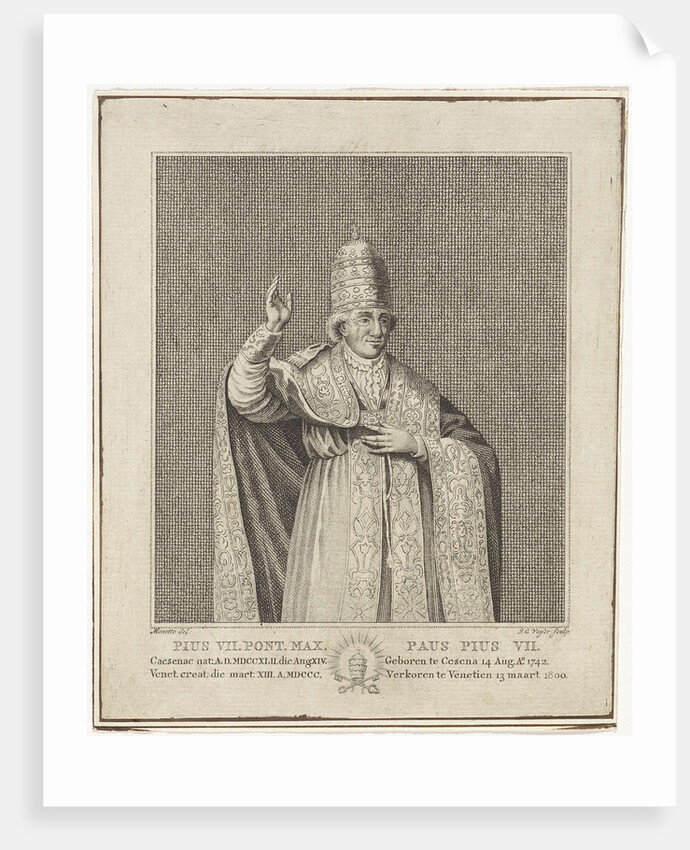 Portrait of Pope Pius VII by Jan Gerritsz. Visser