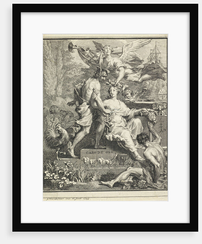 Trade Label of a Leiden cloth trade by Jan Wandelaar