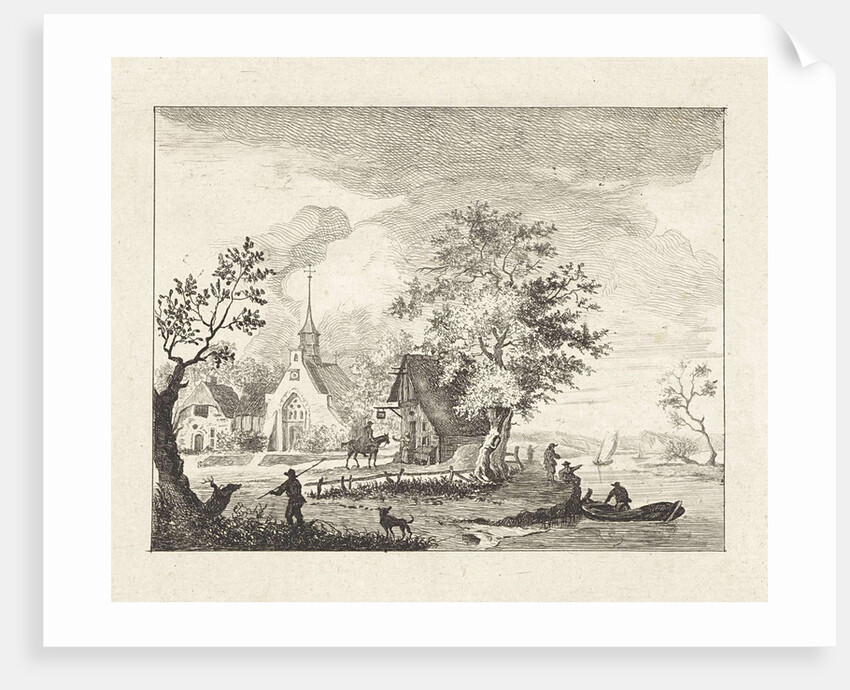 View of a town square by Henricus van der Winden