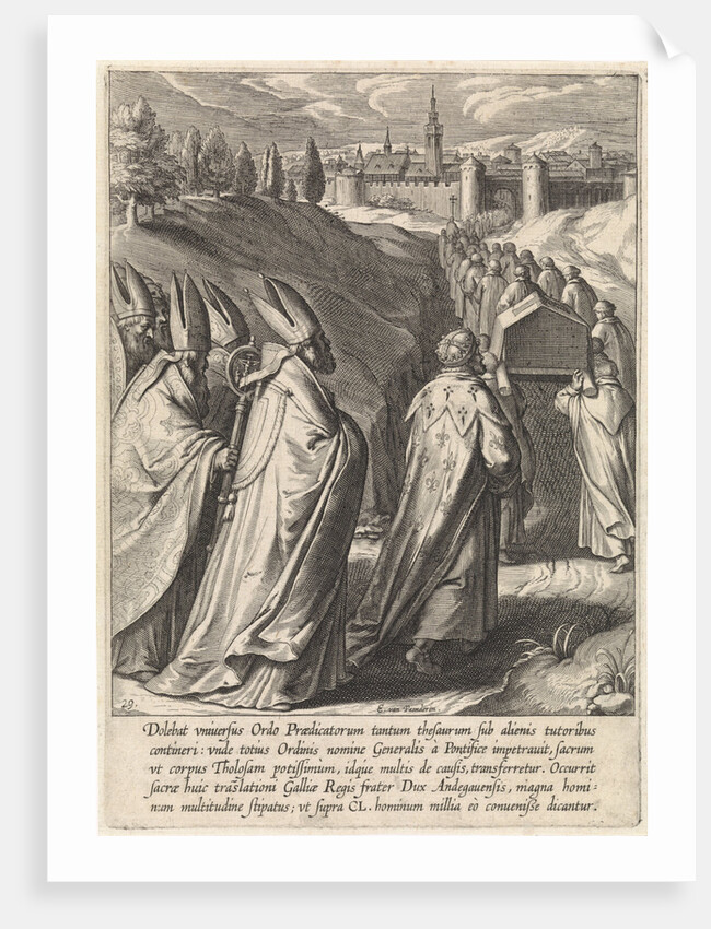 Coffin of Thomas Aquinas is brought to the Dominican church of Toulouse by Otto van Veen