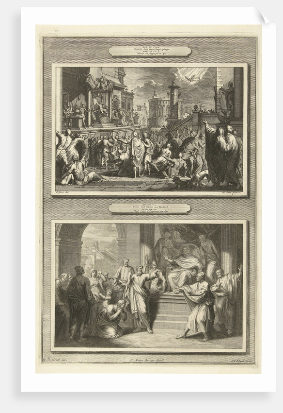 The death of Herod Agrippa and Paul beats BarJesus with blindness by Bernard Picart