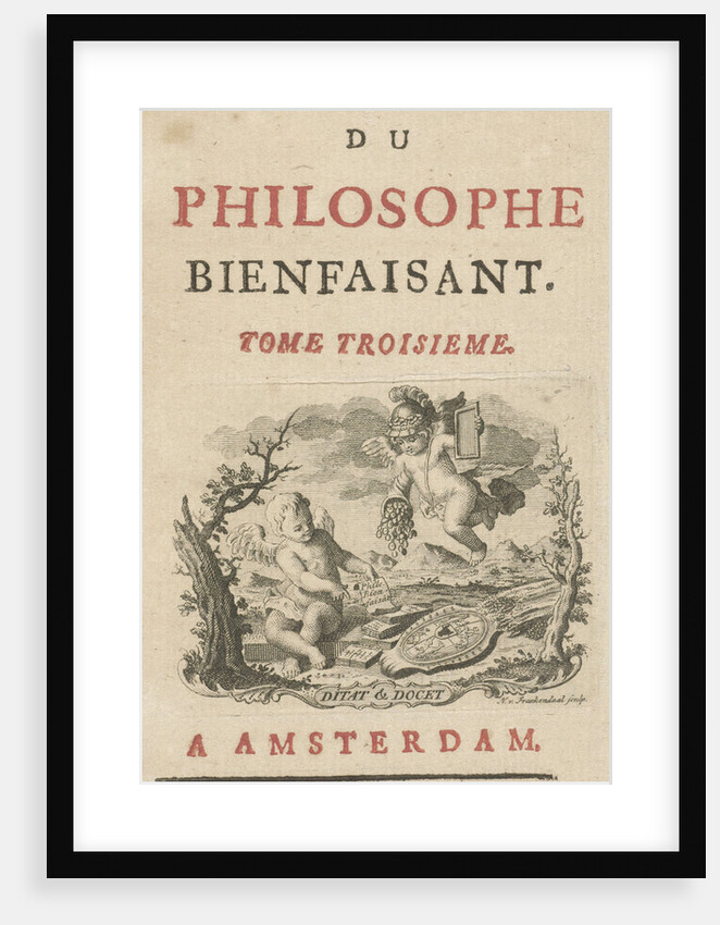 Two putti with a coat of arms by Nicolaas van Frankendaal