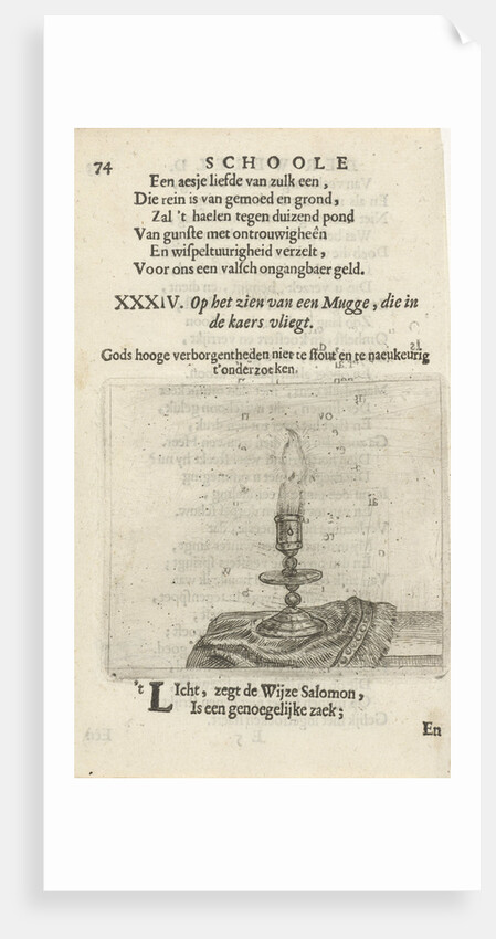 Mosquitoes around a candle by Arnold Houbraken