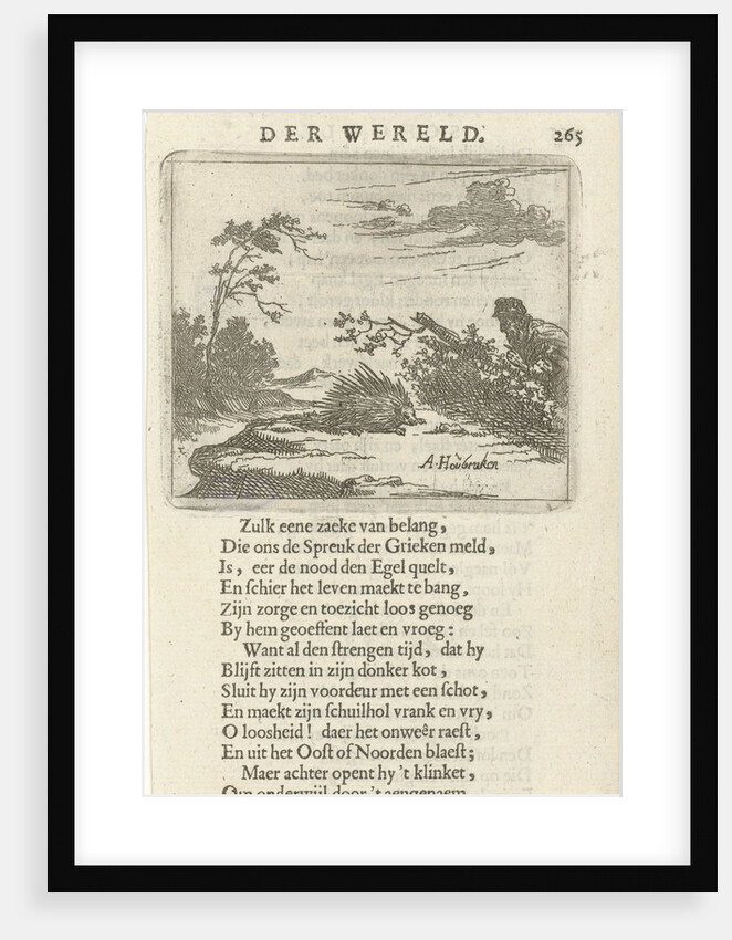 Man sneaks a porcupine by Arnold Houbraken