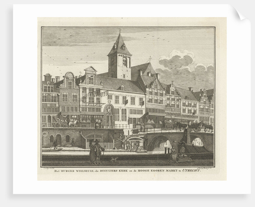 View of the Orphanage, the Reguliers Church and Korenmarkt Utrecht by Caspar Jacobsz. Philips