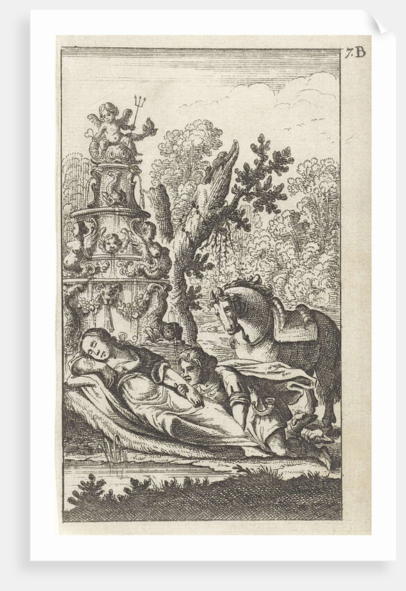 Hunter bends over a reclining woman by Gerrit van Goedesberg