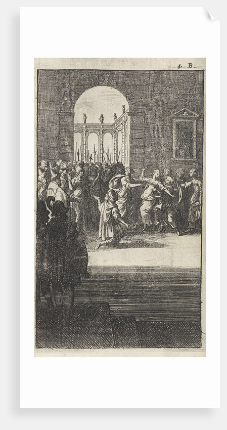 Soldier kneeling before a woman by Gerrit van Goedesberg