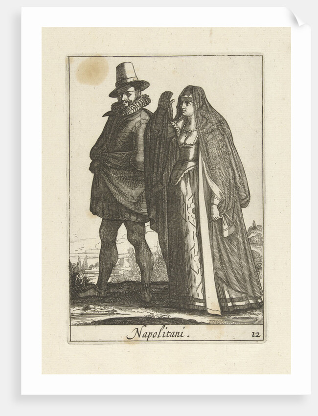 Couple dressed in the Neapolitan fashion by Johannes Covens and Cornelis Mortier