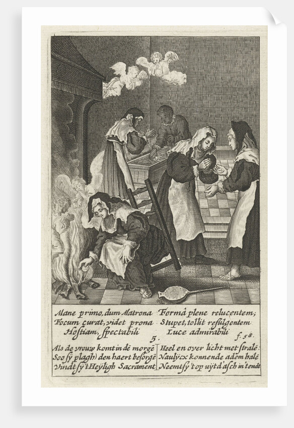 Woman finds the wafer in the fire by Hendrik Aertssens