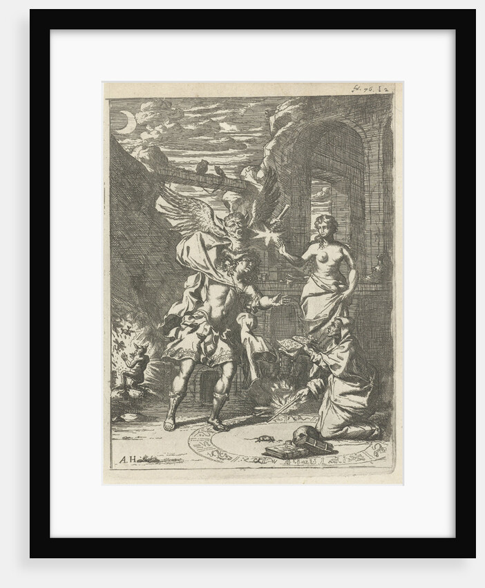 Warrior near a witch by Arnold Houbraken