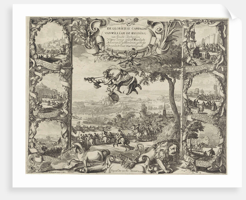 victories of King William III in Ireland (upper half), 1690 by Daniel de Lafeuille