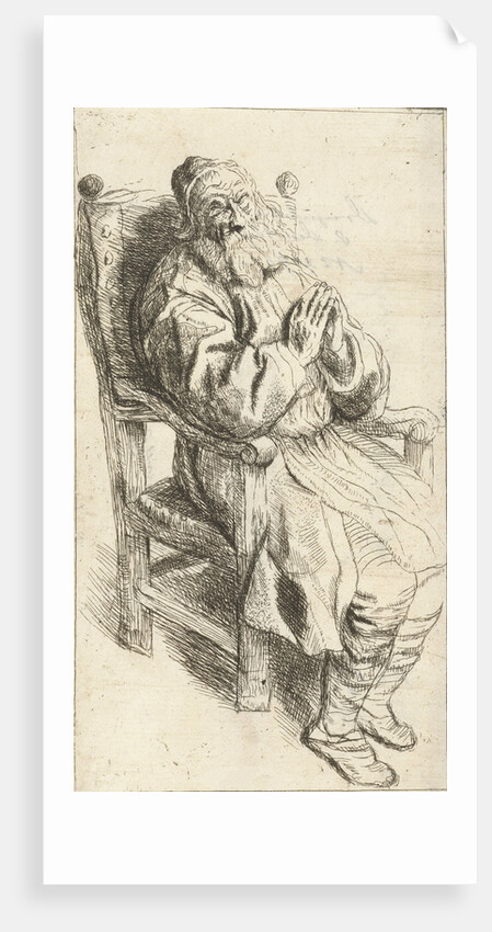 Old man sitting in an armchair by Salomon Koninck