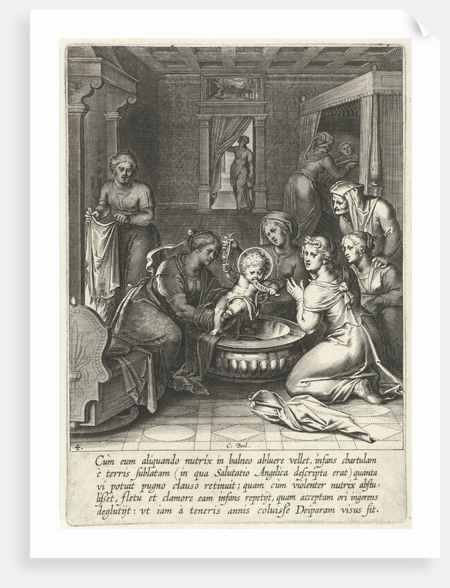 Thomas eats a paper with Ave Maria by Otto van Veen