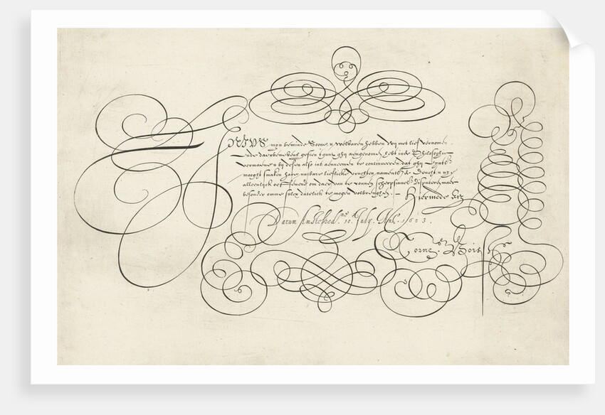 Calligraphy Lenicus mijn bemind soone by Anonymous