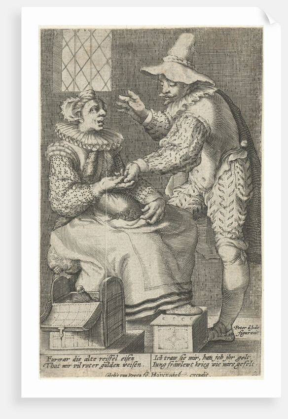 The unequal love couple: Old woman and young man by Jacques Honervogt I