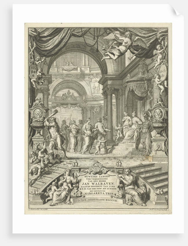 Title page for: Huwlykszangen for the union of the lord Jan Walraven. Ms. Margareta old sites by Andries van Buysen Sr