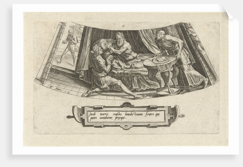 Jacob gets the paternal blessing of Isaac by Julius Goltzius