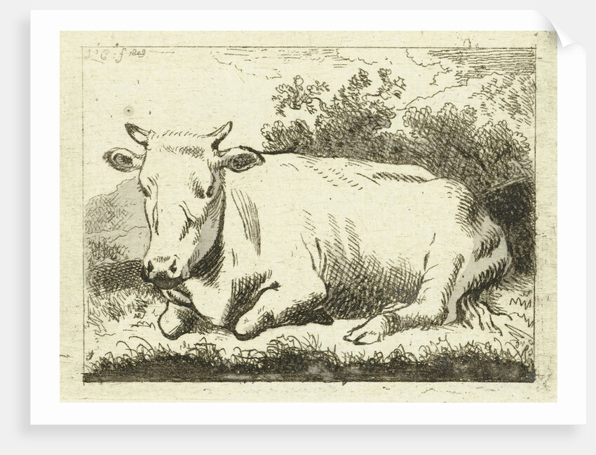 Lying cow by Johannes van Cuylenburgh