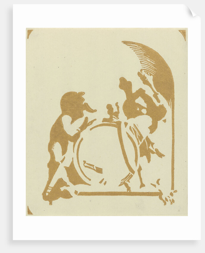 Display Block Allegory with two putti by Jacob de Wit