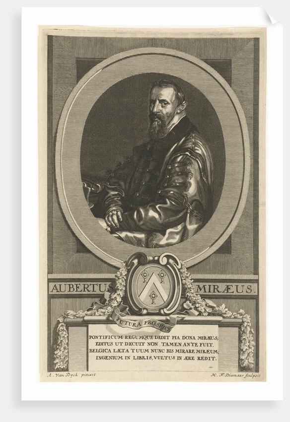 Portrait of Aubertus Miraenus by Hendrik Frans Diamaer