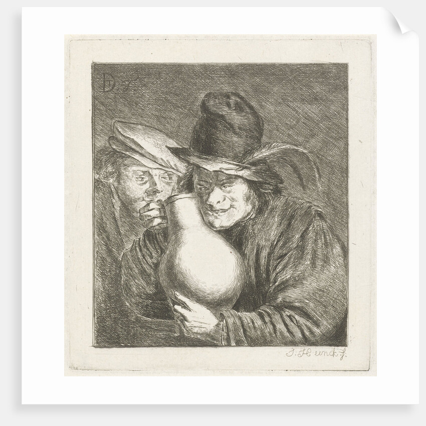 Two farmers with a jug by Jabes Heenck