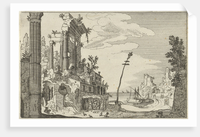 Roman ruins by the sea by Claes Jansz. Visscher II
