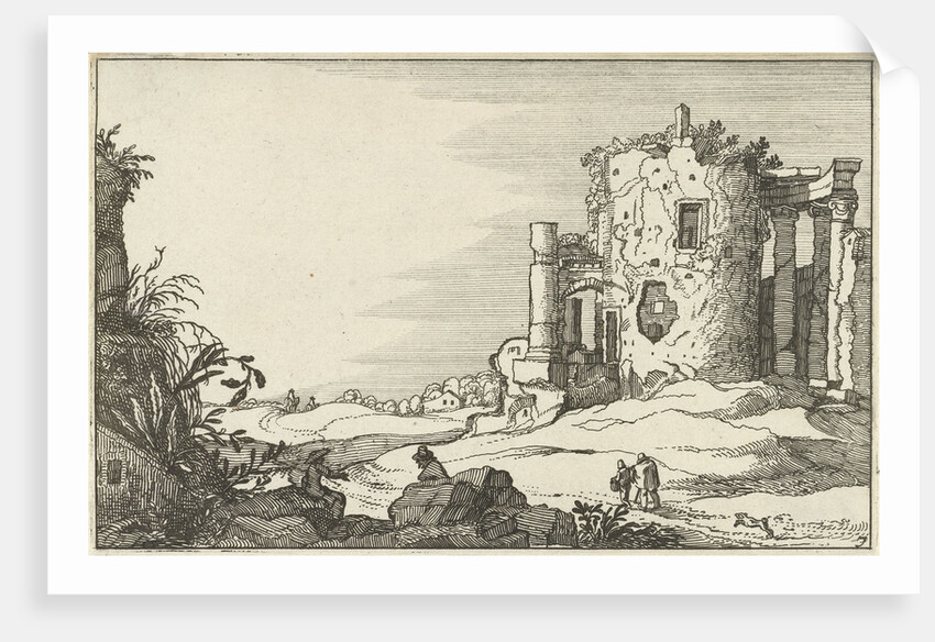 Ruins of a temple surrounded by columns by Claes Jansz. Visscher II